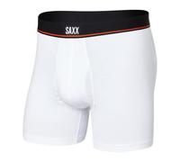 SAXX Men’s Underwear - Non-Stop Stretch Cotton Boxer Brief with Built-In Pouch Support and Fly - Soft, Breathable and Moisture Wicking, White,Large