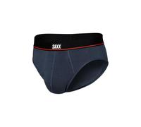 SAXX Men’s Underwear - Non-Stop Stretch Cotton Brief with Built-In Pouch Support and Fly - Soft, Breathable and Moisture Wicking, Deep Navy, Small