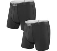 SAXX Men's 6" Quest Quick Dry Mesh Boxer Briefs {SAXX-BB70F} - Blackout Black - XX-Large