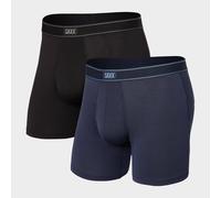SAXX Underwear Men's Boxer Shorts - DAYTRIPPER Men’s Underwear - Boxer Shorts with Built-In BallPark Pouch Support - Pack of 2, Black/City Blue Heather, Large