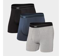 Saxx Underwear Daytripper Fly 3 Pack Mens Boxer Shorts - Black Grey Navy Large