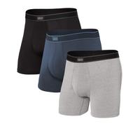 Saxx Underwear - Pack of 3 comfortable boxers - Daytripper BB Fly 3PK Black Grey Navy for Men - Size S Black S