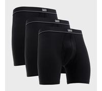 Saxx Men's Essential Cotton Boxer Brief Fly 3 Pack, Black S