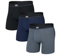 Saxx Mens Essential Cotton Briefs Fly 3-Pack Black XL
