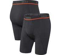 SAXX Men's Kinetic 8" Sports Boxers {SX-LL32} - Black/Orange - X-Large