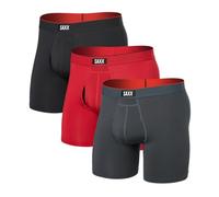 Saxx Mens Multi Sport Mesh Boxer Brief Fly 3 Pack M RED/TURBULENCE/BLK