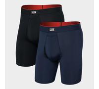 Saxx Men's Multi-Sport Mesh Long Boxer Briefs 2 Pack, Navy/Black M