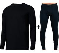 SAXX Men's Roast Master Mid-Weight 185 Base Layer COMBO - Black/Black - Large