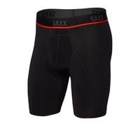 Saxx Men's Kinetic Light-Compression Mesh Long Boxer Briefs, Black L