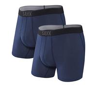 SAXX Men's Underwear -QUEST Quick Dry Mesh Boxer Briefs Fly with Built-In Pouch Support - Pack of 2, Midnight Blue II, Large