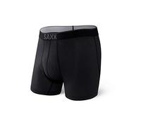 SAXX Men's Underwear -QUEST Quick Dry Mesh Boxer Briefs Fly with Built-In Pouch Support - Pack of 2, Sunrise Stripe/Black II, Medium