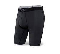 Saxx Quest Long Leg Boxer Brief Men's Underwear, S Black II
