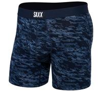 SAXX Men's Underwear - Ultra Super Soft Boxer Briefs with Fly and Built-in Pouch Support - Underwear for Men, Basin Camo- Navy, S