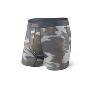 SAXX Men's Underwear -VIBE Super Soft Boxer Briefs with Built-In Pouch Support, Grey Supersize Camo, X-Small