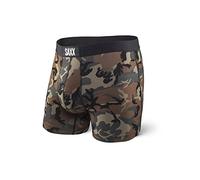 SAXX Men's Underwear -VIBE Super Soft Boxer Briefs with Built-in Pouch Support - Underwear for Men,Woodland Camo,Small