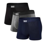 Saxx Men's Underwear - Vibe Super Soft Trunk Briefs with Built-in Pouch Support, Black/Grey/Navy, Large