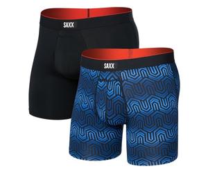 Saxx Multi-Sport Mesh 2-Pack Boxer Briefs, Chain of Command/Black - L