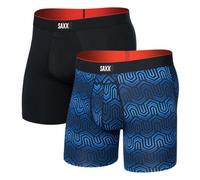 Saxx Multi-Sport Mesh 2-Pack Boxer Briefs, Chain of Command/Black - S