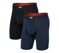 Saxx Multi-Sport Mesh 2-Pack Long Boxer Briefs, Navy/Black