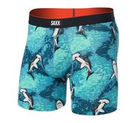 Saxx Multi-Sport Mesh Boxer Briefs, Hammerhead Camo/Aqua - S