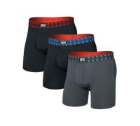 SAXX Multi-Sport Performance Mesh Boxer Briefs 3-Pack - Red/Mint/Blue Jagged W