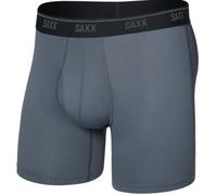Saxx Quest 6 Inch Mens Quick Dry Mesh Boxer Briefs - Size: Large, Turbulence Grey