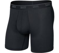 Saxx Quest 6 Inch Mens Quick Dry Mesh Boxer Briefs - Size: X Large, Blackout Black