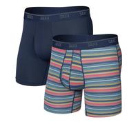 Saxx Quest Quick Dry Mesh 2-Pack Boxer Briefs,Harvest Stripe/Maritime