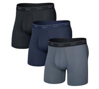 Saxx Underwear - Pack of 3 breathable Boxers - Quest Quick-Dry Mesh BB Fly 3pk Slate/Anchor Teal/Black for Men - Size S - Grey Grey S