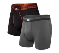 Saxx Sport Mesh 2-Pack Boxer Briefs, Black Digi DNA/ Graphite