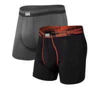 Saxx Sport Mesh 2-Pack Boxer Briefs, Black Digi DNA/ Graphite - S