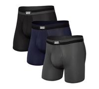 Saxx Sport Mesh 3-Pack Boxer Briefs, Black/Navy/Graphite - XS