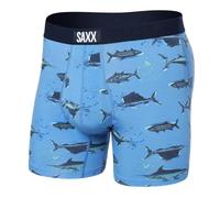 Saxx Ultra Super Soft Boxer Briefs, Fish On/Sail Blue - M