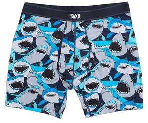 SAXX Underwear Co. mens Daytripper Comfort Stretch Boxer Brief Fly, Shark Tank Camo-navy, S