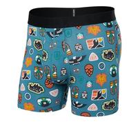 SAXX Underwear Co. Men's Droptemp Cooling Cotton Boxer Brief Fly, Outside Is In-Hydro Blue, Medium