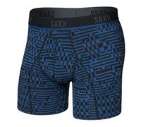 SAXX Underwear Co. Men's Kinetic Light-Compression Mesh Boxer Brief with Pouch, Maze Camo-Navy Dawn, XL