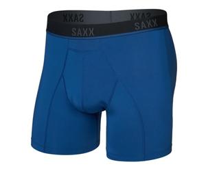 SAXX Underwear Co. Men's Kinetic Light-Compression Mesh Boxer Brief with Pouch, Navy Dawn, Small