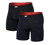 SAXX Underwear Co. Men's Multi-Sport Mesh Boxer Brief Fly 2 Pack, Full Tilt Chevron/Black, XXL
