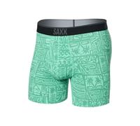 SAXX Underwear Co. Men's Quest Quick Dry Mesh Boxer Brief Fly With Built-In Pouch Support, Pretty Birdie-Green, Medium, Pretty Birdie-green, M