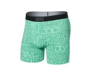 SAXX Underwear Co. Men's Quest Quick Dry Mesh Boxer Brief Fly With Built-In Pouch Support, Pretty Birdie-Green, X-Large, Pretty Birdie-green, XL