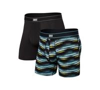 SAXX Underwear Co. mens Saxx Underwear Men's Boxer Briefs, Broadcast Stripe/Black, S