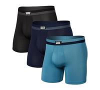 SAXX Underwear Co. Men's Sport Mesh Boxer Brief Fly 3Pk, Hydro/Maritime/Black, Small