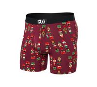 SAXX Underwear Co. - Men's Ultra Super Soft Boxer Brief Fly With Built-In Pouch Support - Underwear For Men, Nutcracker-merlot, S