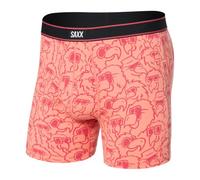 SAXX Underwear Co. Men's Underwear with Pouch Daytripper Boxer Brief Fly, Parrot Party-Fusion Coral, Small