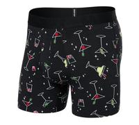 SAXX Underwear Co. Men's Droptemp Cooling Cotton Boxer Brief Fly, Atomic Happy Hour-black, L