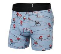 SAXX Underwear Co. Men's Underwear with Pouch Droptemp Cooling Cotton Boxer Brief Fly, Hockey Heroes-dusty Blue, L