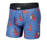 SAXX Underwear Co. Men's Underwear with Pouch Droptemp Cooling Mesh Boxer Brief Fly, Shrimp Cocktail- Navy, M