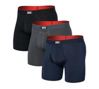 SAXX Underwear Co. Men's Underwear with Pouch Multi Sport Mesh Boxer Brief Fly 3Pk, Turbulence/Navy/Black, M