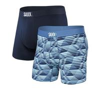 SAXX Underwear Co. Men's Underwear with Pouch Ultra Super Soft Boxer Brief Fly 2 Pack, Dazed Argyle/Navy, M