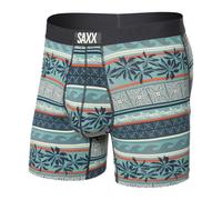 SAXX Underwear Co. Men's Underwear with Pouch Ultra Super Soft Boxer Brief Fly, Beach Shack Stripe-teal, M